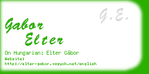 gabor elter business card