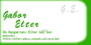 gabor elter business card